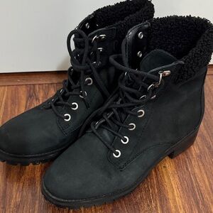 Aldo Black Women's Lace-Up Ankle Boots water proof